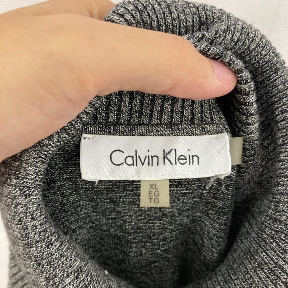 Calvin Klein sz XL Gray Turtle Neck Gray Soft Lightweight Sweater Closet Staple - Picture 2 of 8